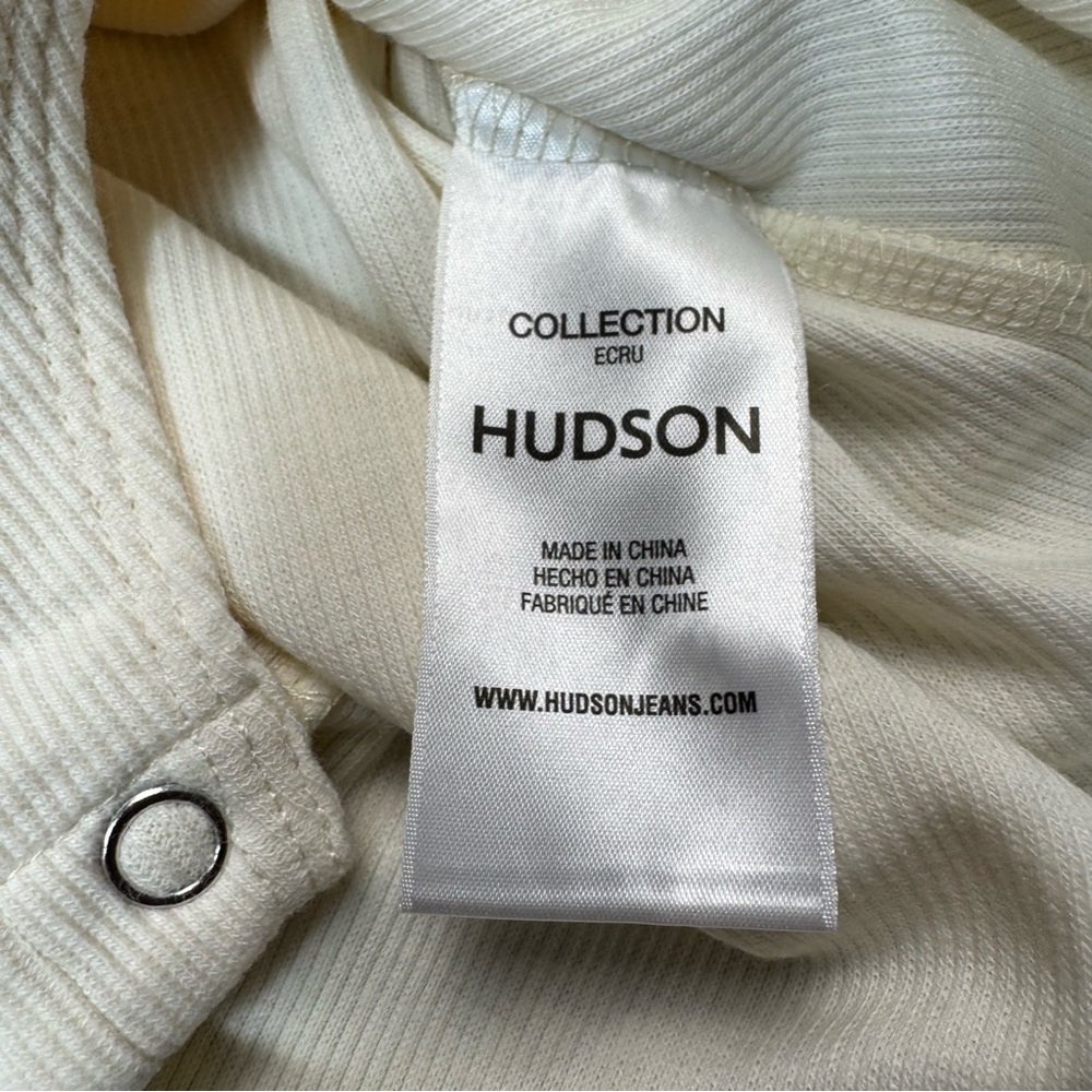 NWT New $145 Hudson Long Sleeve Hook & Eye Ecru Bodysuit Size L - Picture 9 of 10